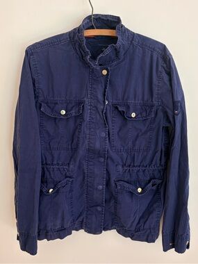 Tommy Hilfiger Navy Cotton Blend Jacket